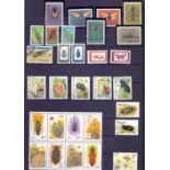 STAMPS : Black stock-book of insects and butterflies thematic stamps