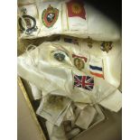 Silk cigarette cards in small box , including military ones,