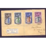 STAMPS : HONG KONG 1935 Silver Jubilee set on Registered envelope cancelled by 15th Jan 1936 CDS's
