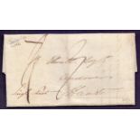 GREAT BRITAIN POSTAL HISTORY : 1824 Tunbridge Wells to Andover entire wrapper with scarce circular