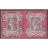 STAMPS GREAT BRITAIN : 1890 10d Dull Purple and Deep Bright Carmine,