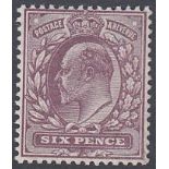 STAMPS GREAT BRITAIN : 1911 6d Dull Purple, unmounted mint,