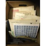 STAMPS : WORLD, box with stockcards, album pages, loose stamps etc.