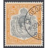 STAMPS BERMUDA 1938 12/6 Deep Grey and Brownish Orange Perf 14,