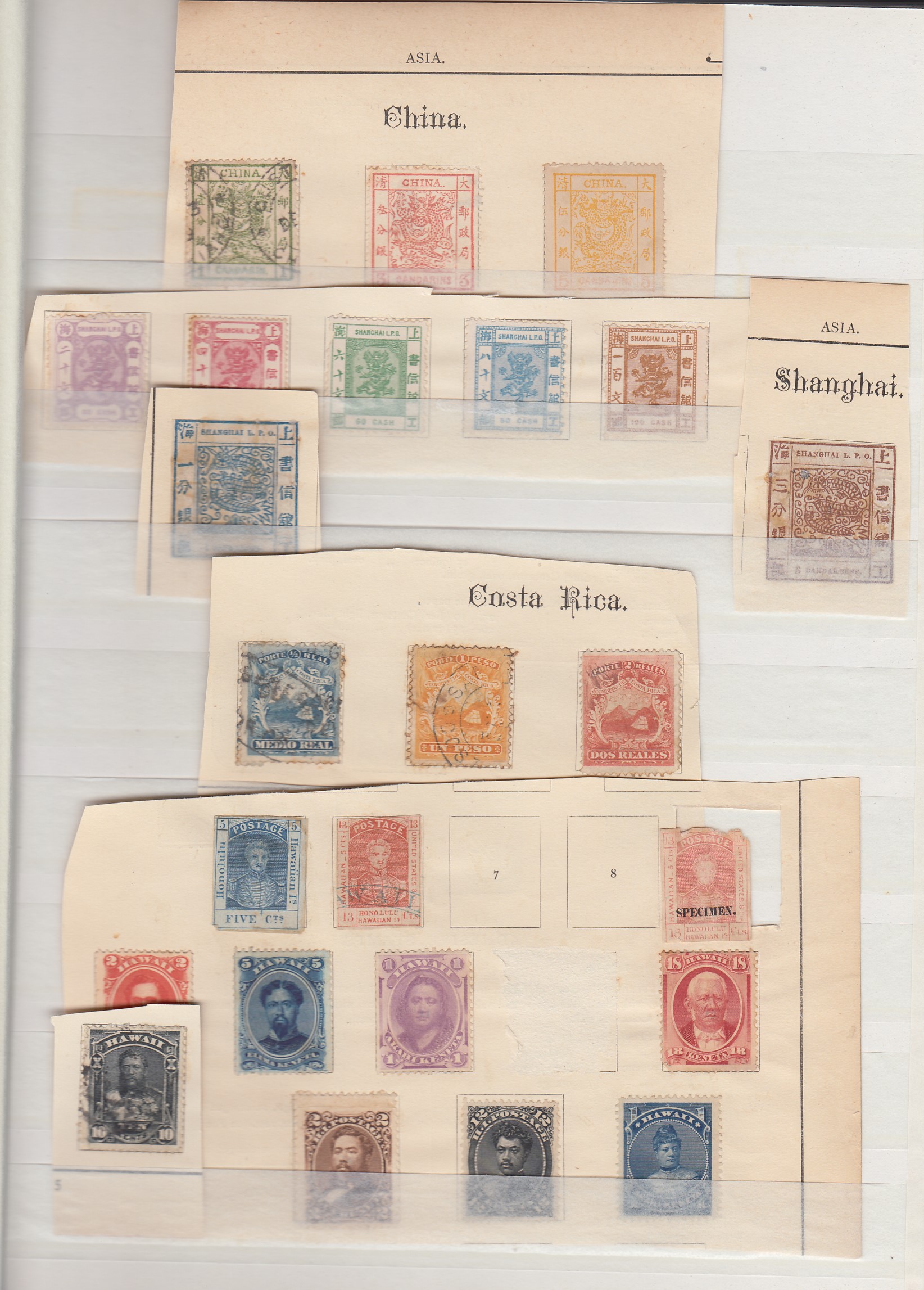 STAMPS : Stockbook with old classic stamps, noted to include early China Dragons, Haiti, Hawaii, - Image 3 of 7