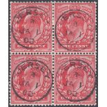 STAMPS GREAT BRITAIN : 1902 1d Bright Scarlet,