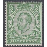 STAMPS GREAT BRITAIN : 1912 1/2d Green,