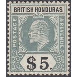 STAMPS BRITISH HONDURAS 1904 $5 Grey Green and Black,