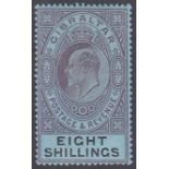 STAMPS GIBRALTAR 1903 8/- Dull Purple and Black/Blue,