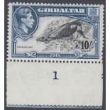 STAMPS GIBRALTAR 1943 10/- Black and Blue Perf 13,