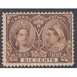 STAMPS CANADA 1897 Jubilee 6d Brown,