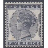 STAMPS GREAT BRITAIN : 1881 5d Indigo, fine mounted mint,