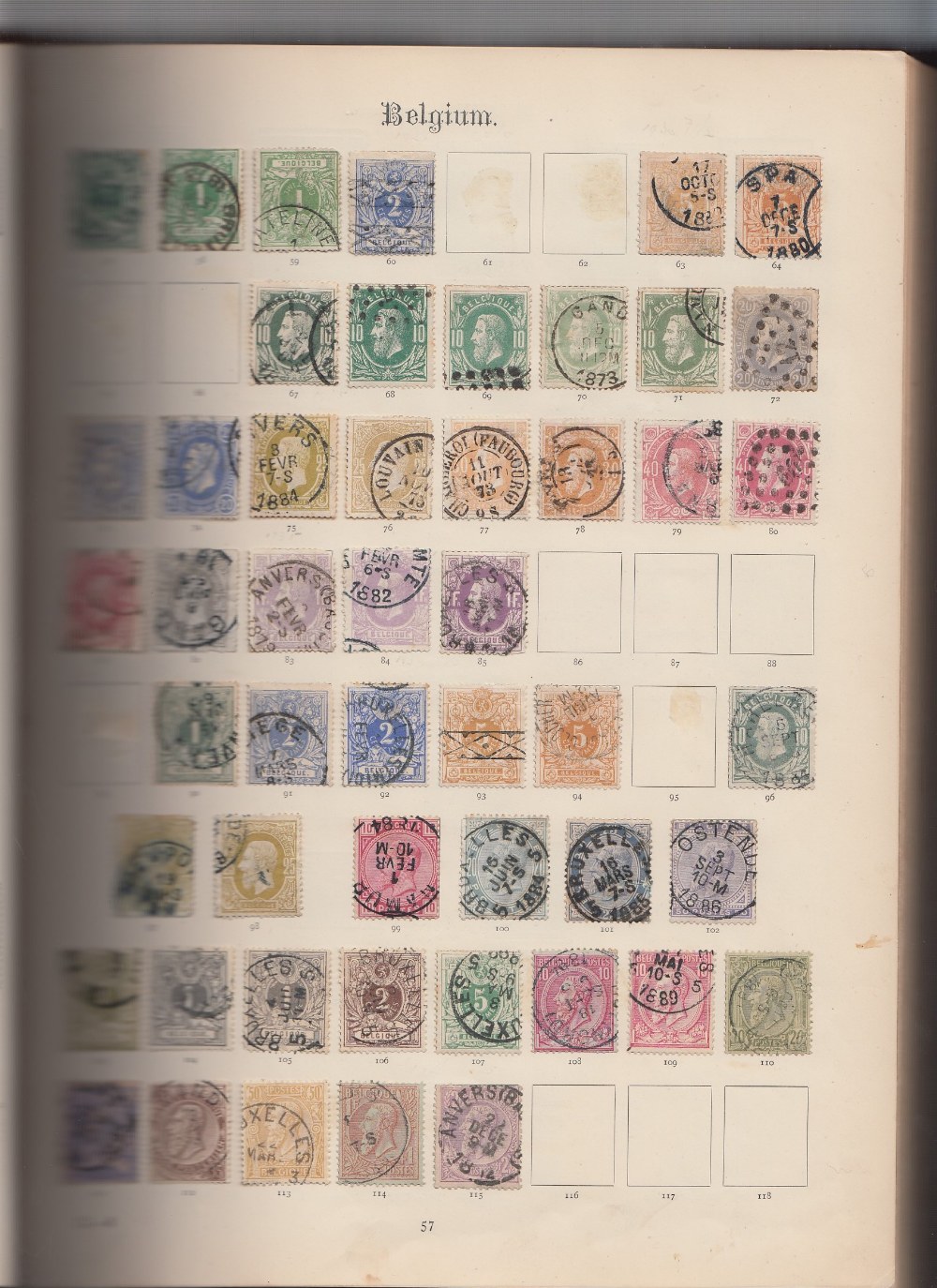 STAMPS : FOREIGN, a good condition, red leather bound Imperial printed album for foreign countries. - Image 3 of 9