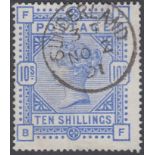STAMPS GREAT BRITAIN : 1884 10/- Ultramarine lettered BF,