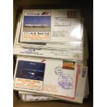STAMPS AIRMAIL : Box of Concorde covers some signed,