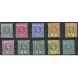 STAMPS CAYMAN ISLANDS 1907 mounted mint set of 10 to 10/- SG 25-34