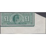 STAMPS GREAT BRITAIN : 1911 £1 Deep Green (Somerset House).