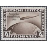 STAMPS GERMANY 1933 Graf Zeppelin Chicago Flight set of three Zeppelin stamps M/M, SG 510-12.