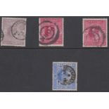 STAMPS GREAT BRITAIN : 1902 high values 2/6 5/- (2) and 10/- all in average to good used condition