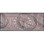 STAMPS GREAT BRITAIN : 1888 £1 Brown Lilac (Orbs) lettered EB,