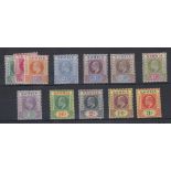 STAMPS GAMBIA 1902 lightly mounted mint set of 12 to 3/- SG 45-56