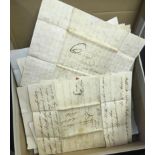 GREAT BRITAIN POSTAL HISTORY : Small box with pre-stamp entire's and 1d Red covers.