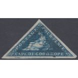 STAMPS : 1855 CAPE OF GOOD HOPE 4d Deep Blue, very fine used,