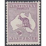 STAMPS AUSTRALIA 1913 9d Violet,