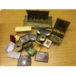 COLLECTABLES : Stamp and matchbox holders, various materials and styles,