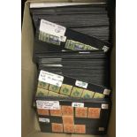 STAMPS : GUATEMALA, shoe box full of stock cards with sets of stamps, mint and used,