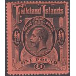 STAMPS FALKLANDS 1914 £1 Black/Red,