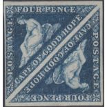 STAMPS : 1855 CAPE OF GOOD HOPE 4d Blue,