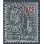 STAMPS BRITISH VIRGIN ISLANDS 1928 2/6 Black and Red Blue,