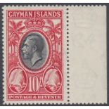 STAMPS CAYMAN ISLANDS 1935 10/- Black and Scarlet,