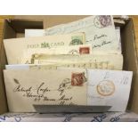 GREAT BRITAIN POSTAL HISTORY : Small box with pre-stamp entire's, 1d red covers etc.