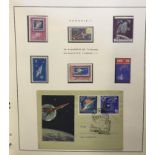 STAMPS : SPACE, unmounted mint collection written up in album.