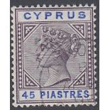 STAMPS CYPRUS 1894 45pi Grey-Purple and Blue,