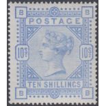 STAMPS GREAT BRITAIN : 1883 10/- Pale Ultramarine (lettered BB).