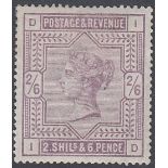 STAMPS GREAT BRITAIN : 1883-91 2/6d Lilac, fine mounted mint condition,
