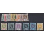 STAMPS GAMBIA 1909 mounted mint set of 14 to 3/- SG 72-85