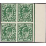 STAMPS GREAT BRITAIN : 1902 1d Imper Plate Proof in Deep Green,