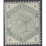 STAMPS GREAT BRITAIN : 1884 1/- Dull Green lettered AE,
