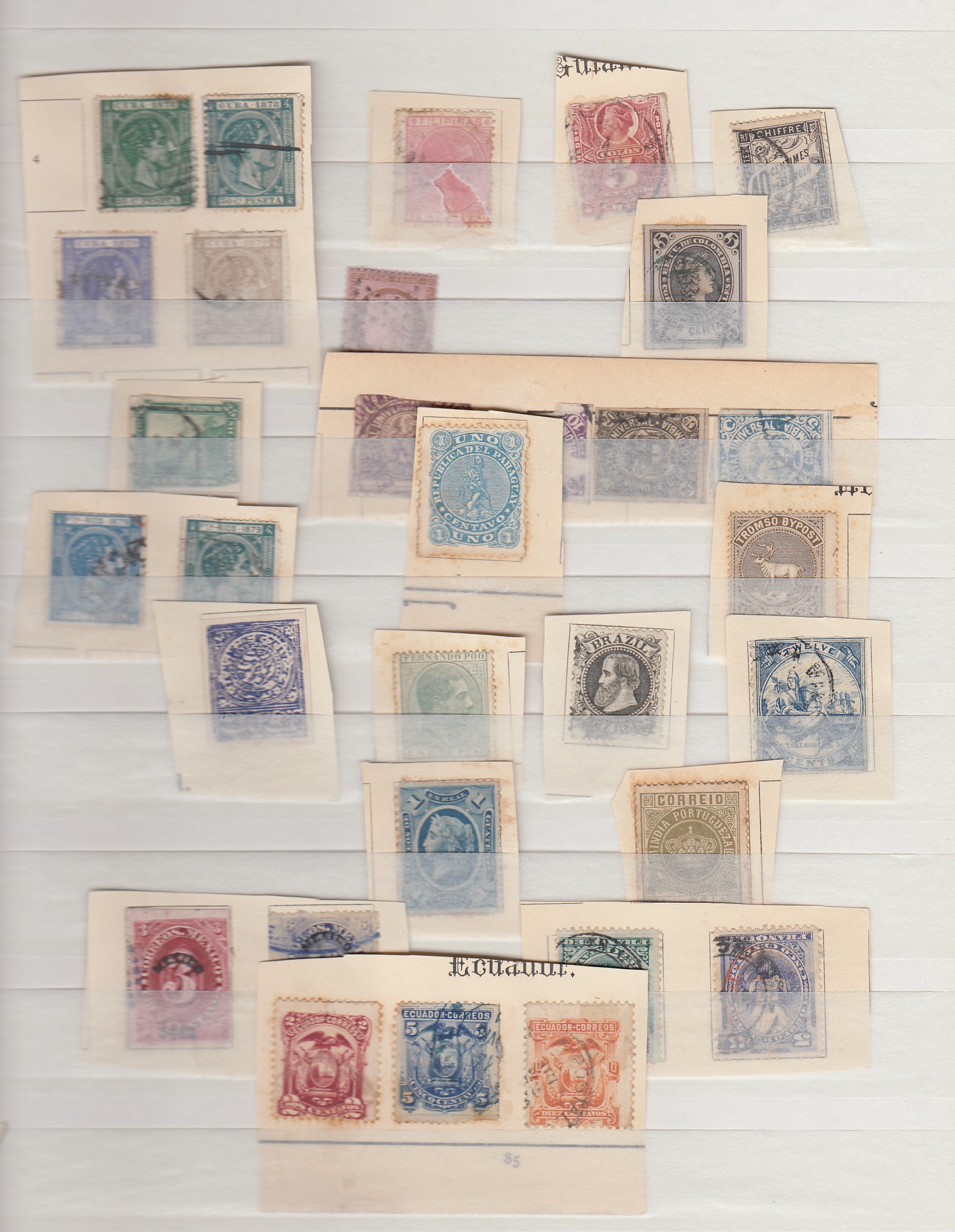 STAMPS : Stockbook with old classic stamps, noted to include early China Dragons, Haiti, Hawaii, - Image 2 of 7