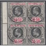 STAMPS SEYCHELLES 1906 1r50 Black and Ca