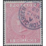 STAMPS GREAT BRITAIN : 1882 5/- Rose pla