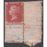 STAMPS GREAT BRITAIN : 1858 1d Red plate