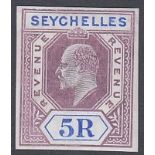 STAMPS SEYCHELLES 1905 5r Revenue Colour