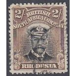 STAMPS RHODESIA 1913 2/- Black and Brown