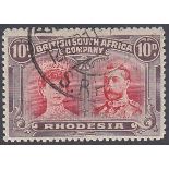 STAMPS RHODESIA 1910 10d Carmine and Dee