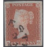 STAMPS GREAT BRITAIN : 1841 Penny red pl